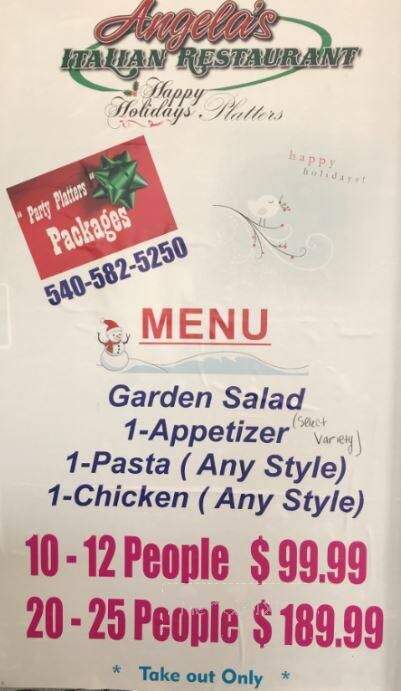 Angela's Italian Restaurant - Spotsylvania, VA menu_pic