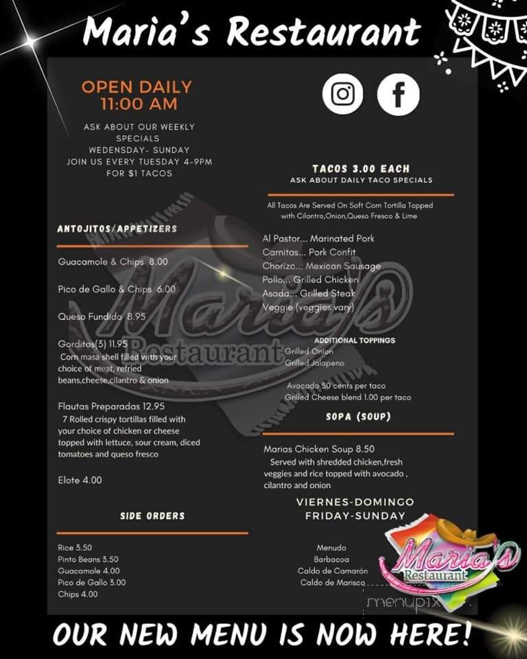 Maria's Restaurant - Bonita Springs, FL menu_pic