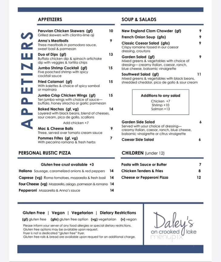 Old Daley Inn on Crooked Lake - Averill Park, NY menu_pic