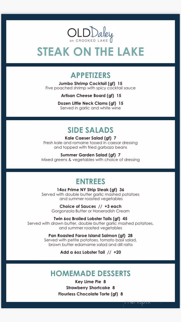 Old Daley Inn on Crooked Lake - Averill Park, NY menu_pic