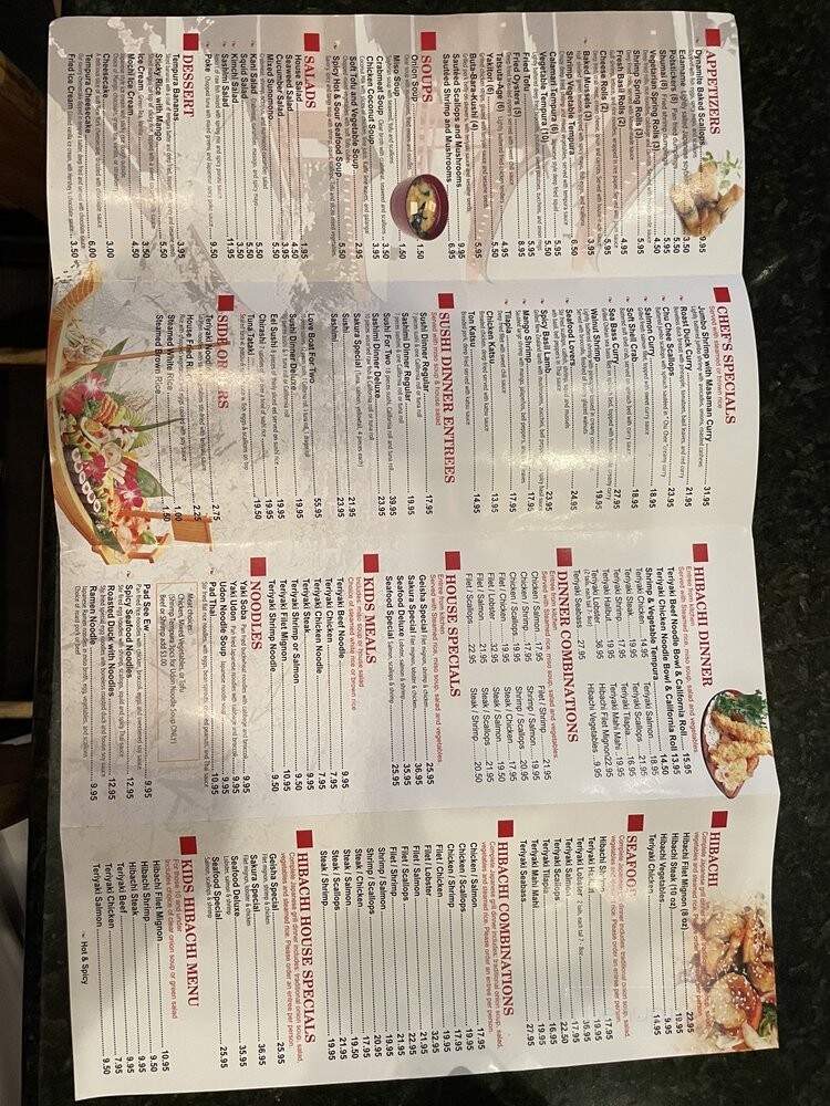 Sakura Japanese Steak House - St George, UT menu_pic