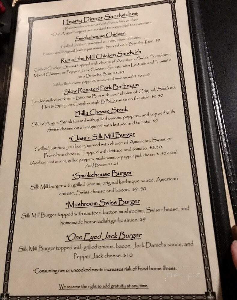 Silk Mill Grille - Orange, VA menu_pic