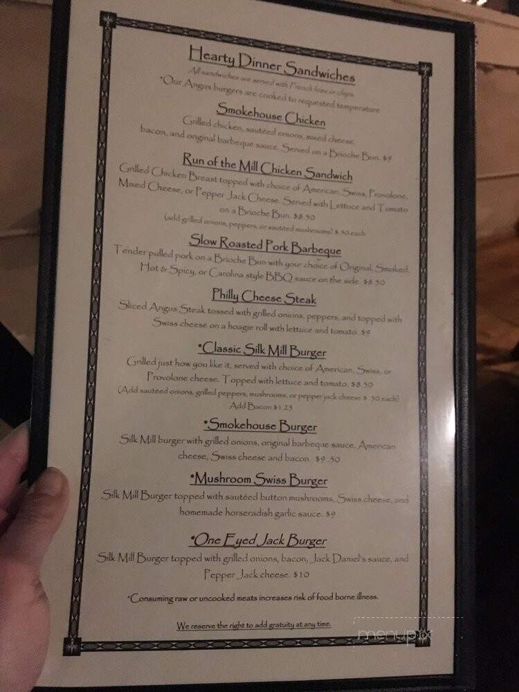 Silk Mill Grille - Orange, VA menu_pic
