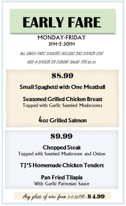 T J Willie's - Tiffin, OH menu_pic