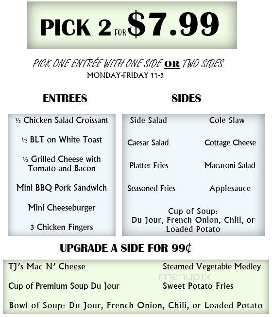 T J Willie's - Tiffin, OH menu_pic