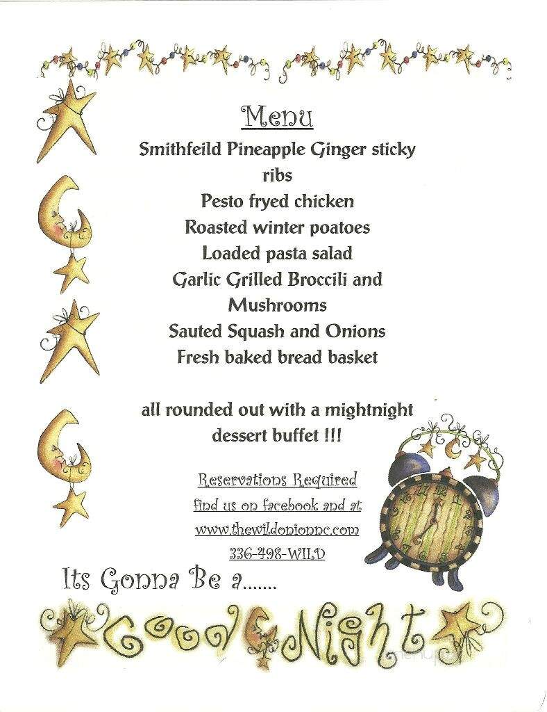 Wild Onion Restaurant - Randleman, NC menu_pic