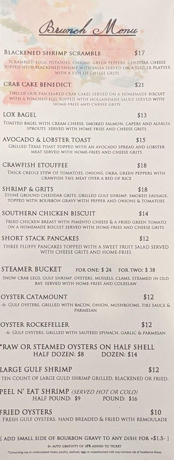 Creekside Oyster House and Grill - Sylva, NC menu_pic