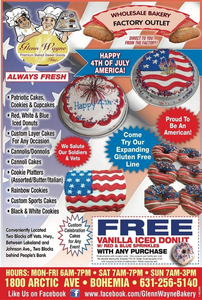 Glenn Wayne Bakery - Bohemia, NY menu_pic