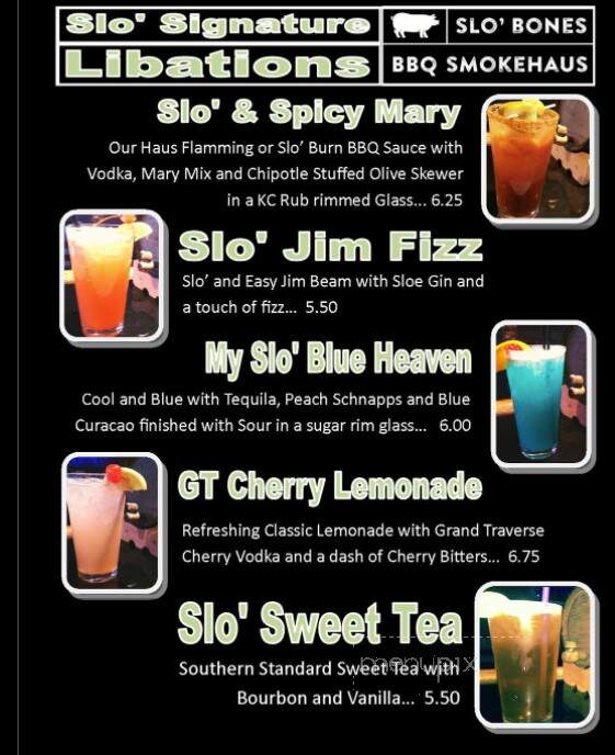 Slo' Bones BBQ Smokehaus - Frankenmuth, MI menu_pic