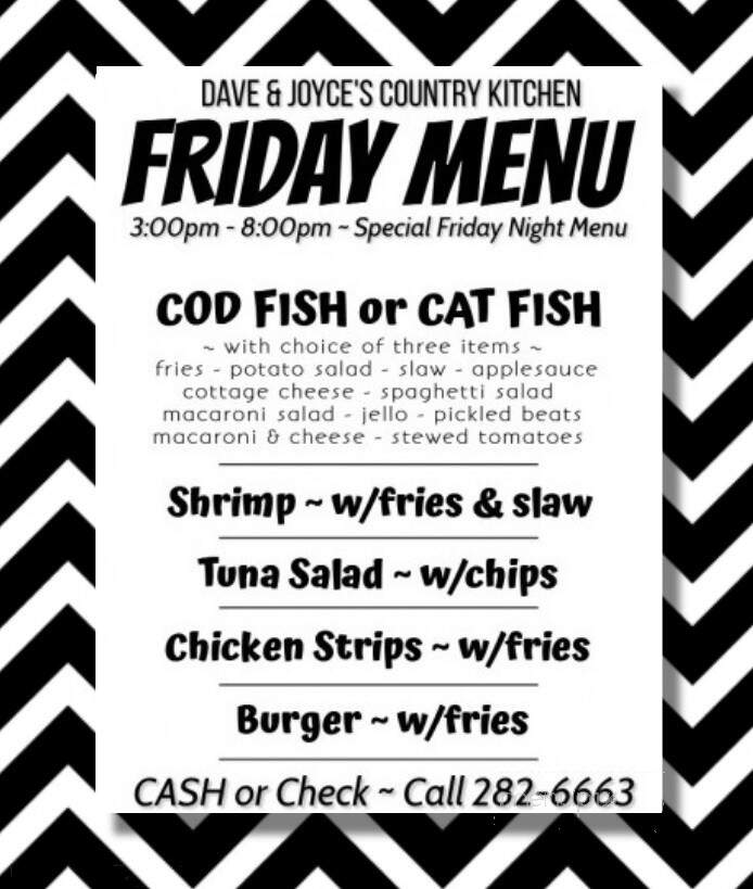 Dave & Joyce's Country Kitchen - Red Bud, IL menu_pic
