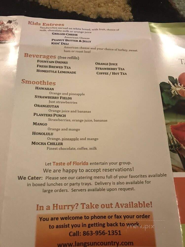 Taste Of Florida At Lang's - Haines City, FL menu_pic