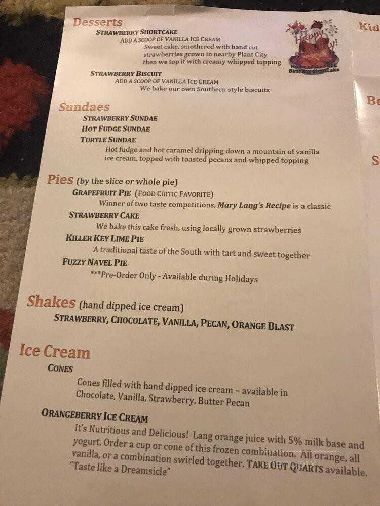 Taste Of Florida At Lang's - Haines City, FL menu_pic