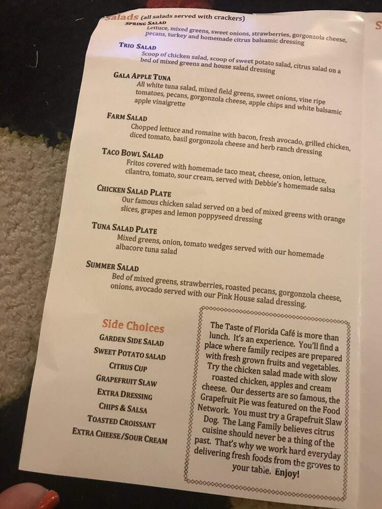 Taste Of Florida At Lang's - Haines City, FL menu_pic