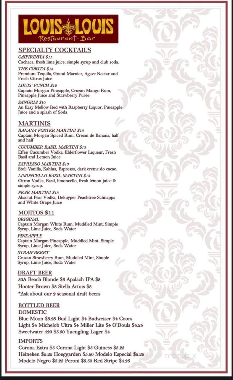 Louis Louis - Santa Rosa Beach, FL menu_pic