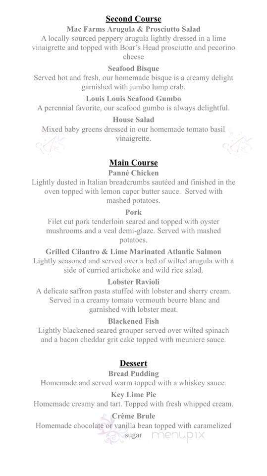 Louis Louis - Santa Rosa Beach, FL menu_pic