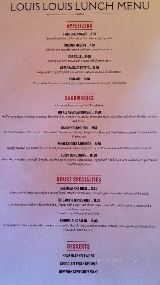 Louis Louis - Santa Rosa Beach, FL menu_pic