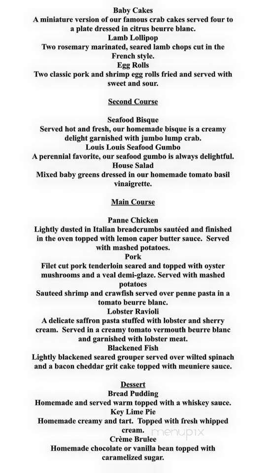 Louis Louis - Santa Rosa Beach, FL menu_pic