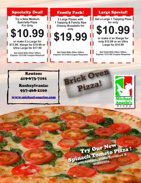 Michael Angelo's Pizza - Kenton, OH menu_pic