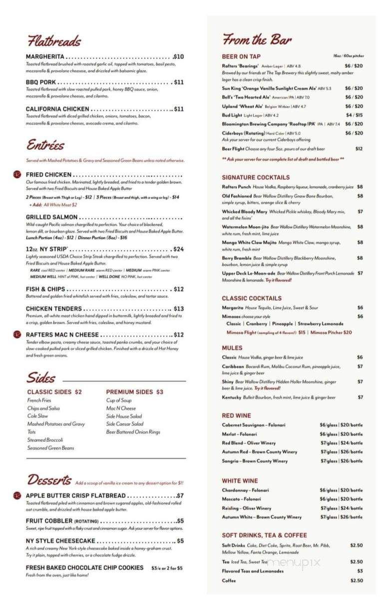 Seasons Lodge - Nashville, IN menu_pic