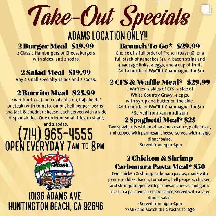 Woody's Diner - Yorba Linda, CA menu_pic
