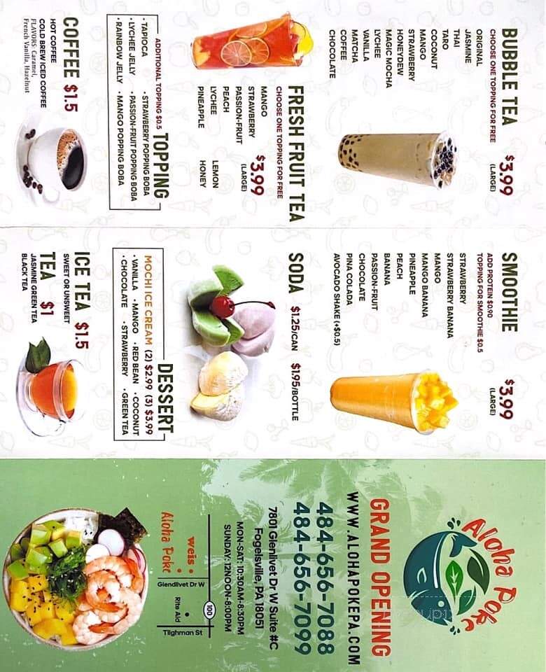 Aloha - Quakertown, PA menu_pic