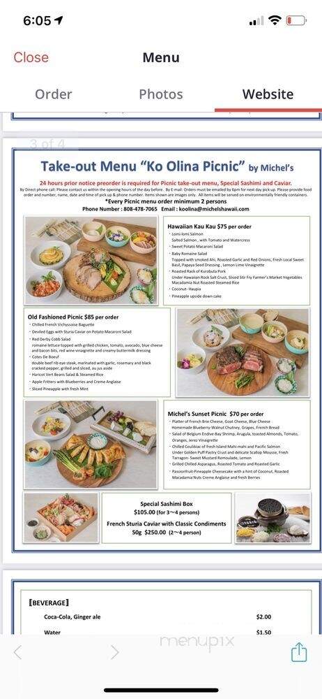 Cafe Ko Olina Place of Joy - Kapolei, HI menu_pic