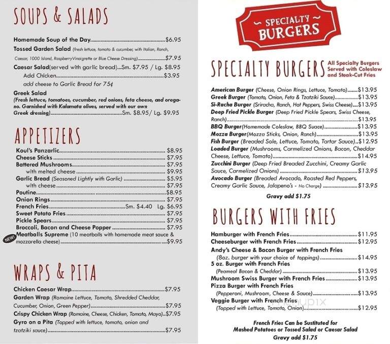 Andy's Place - Chatham-Kent, ON menu_pic