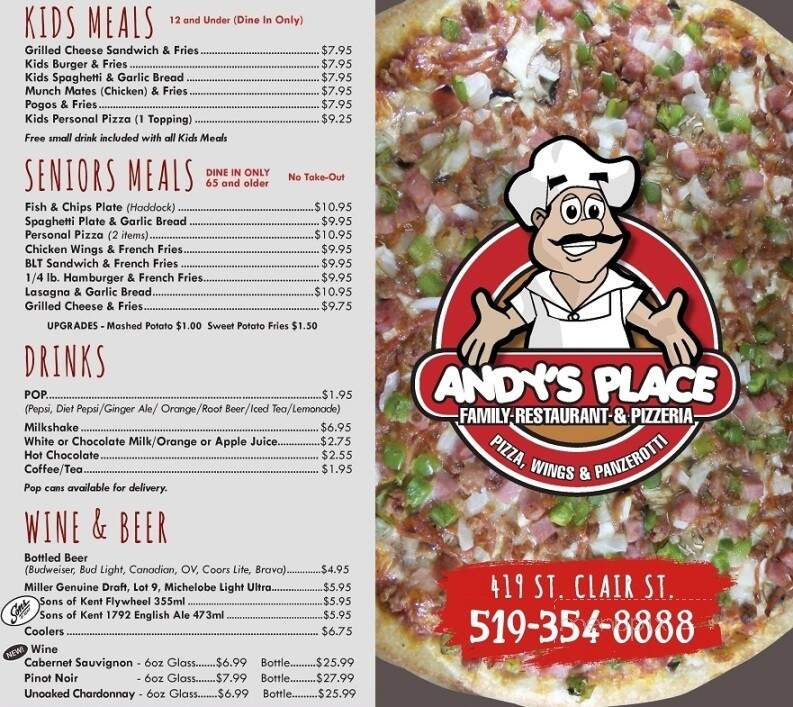 Andy's Place - Chatham-Kent, ON menu_pic