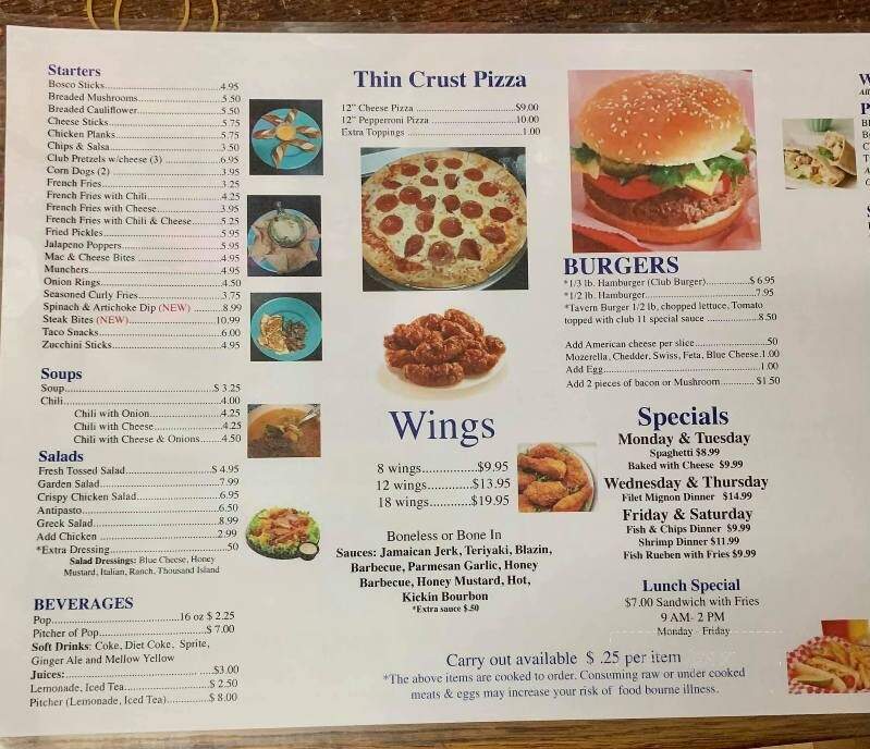 Club 11 - Roseville, MI menu_pic