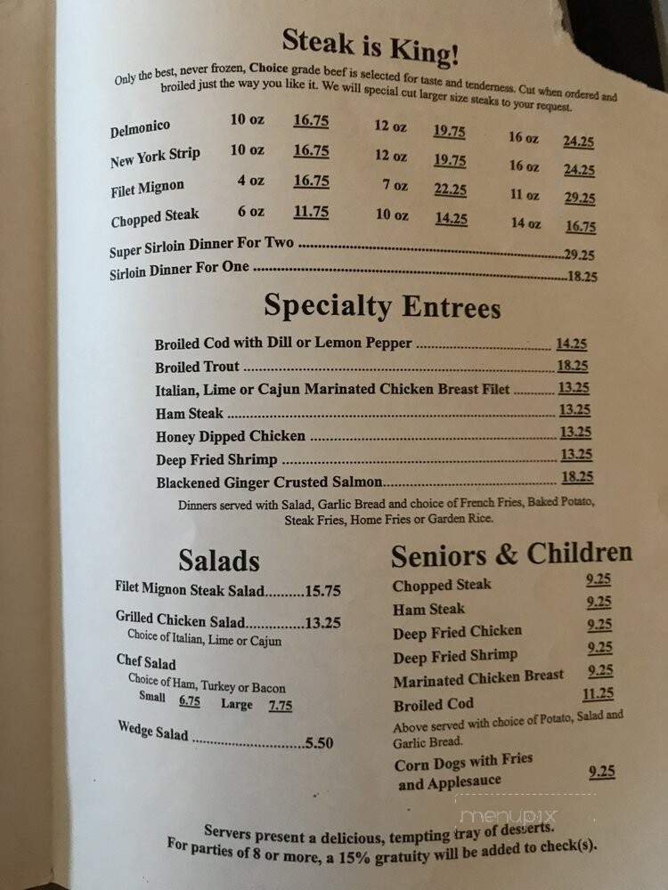 Dukes Steakhouse - Elkins, WV menu_pic