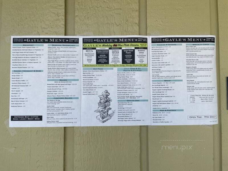 Gayle's Bakery & Rosticceria - Capitola, CA menu_pic