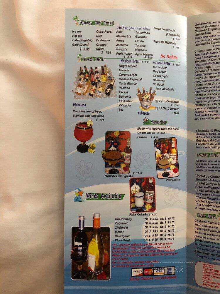 Mariscos La Playa - Santa Fe, NM menu_pic