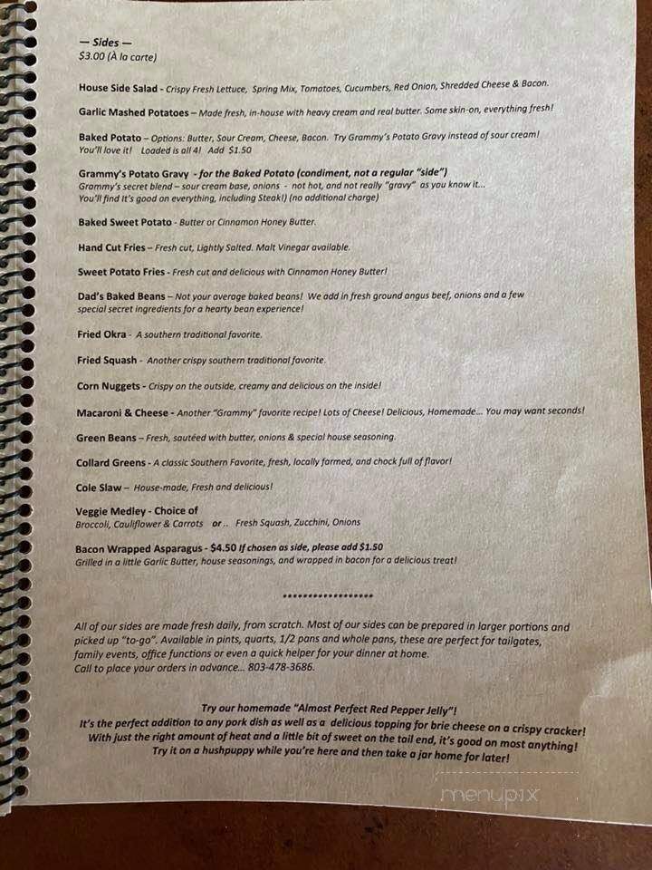 The Lake House - Summerton, SC menu_pic