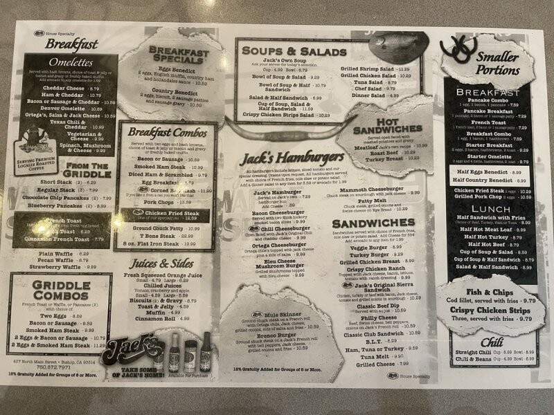 Jack's Restaurant - Bishop, CA menu_pic