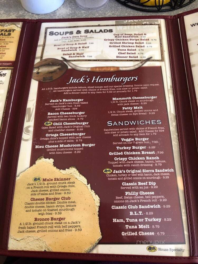 Jack's Restaurant - Bishop, CA menu_pic