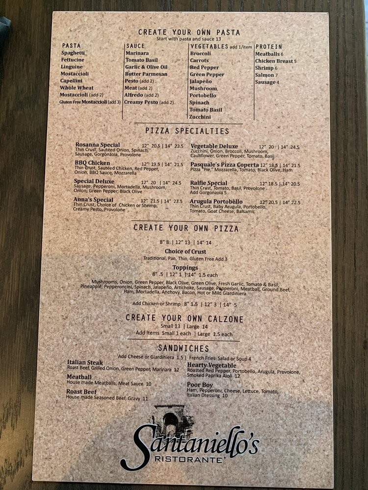 Santaniello's Glenlord Restaurant - Stevensville, MI menu_pic