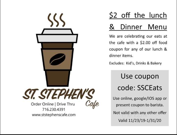 St Stephen's Cafe - Brocton, NY menu_pic