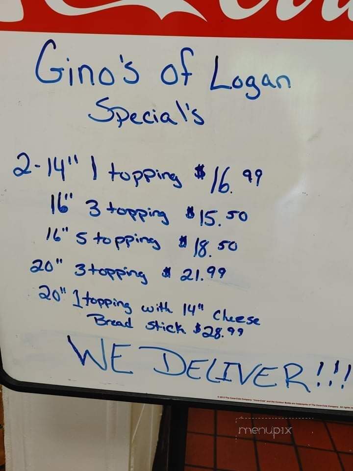 Gino's Pizza & Spaghetti House - Milton, WV menu_pic