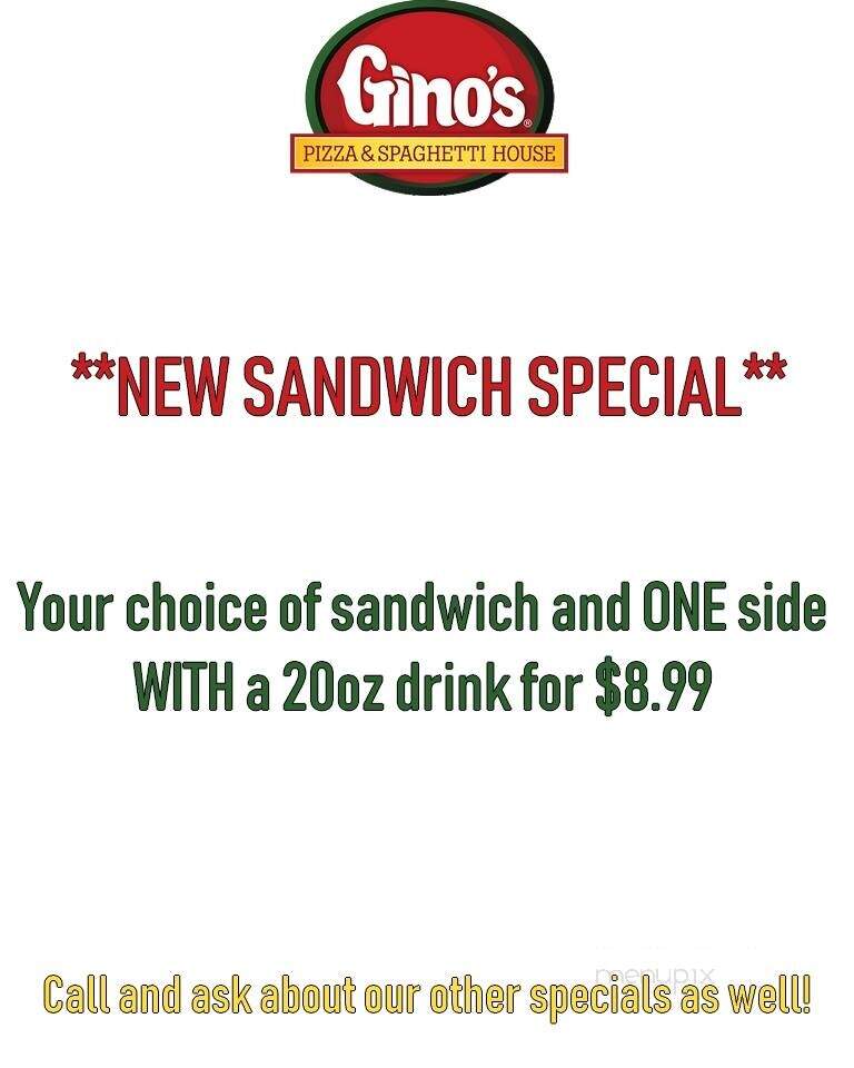 Gino's Pizza & Spaghetti House - Milton, WV menu_pic