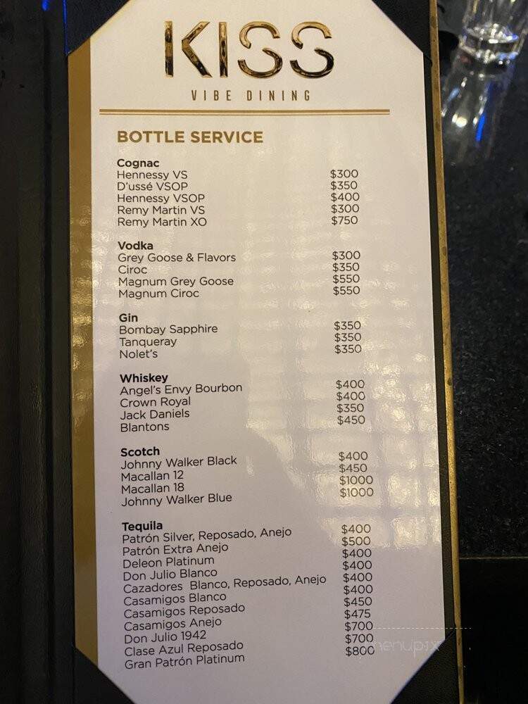 Kiss - Houston, TX menu_pic