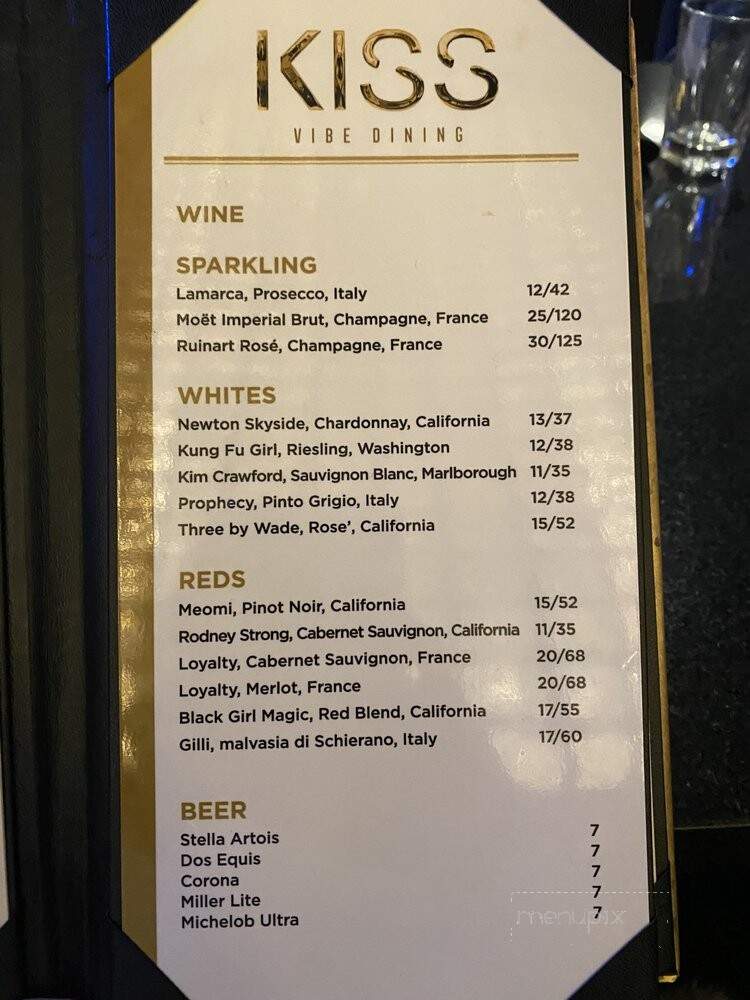 Kiss - Houston, TX menu_pic