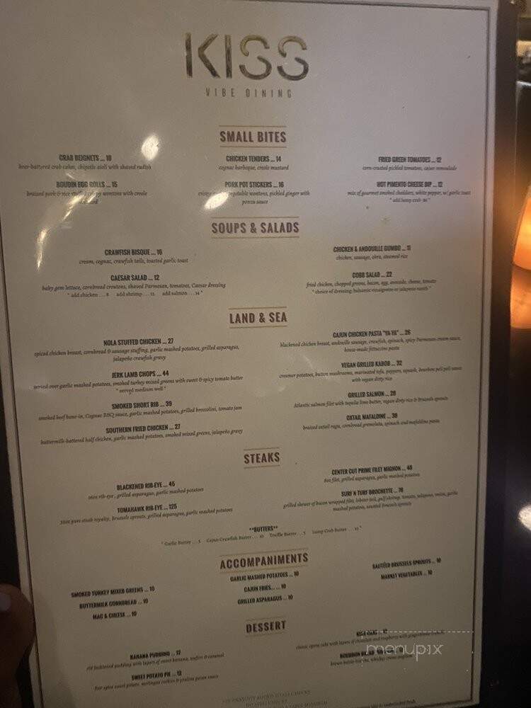 Kiss - Houston, TX menu_pic