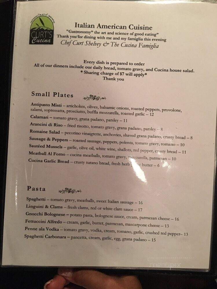 Curt's Cucina - Southern Pines, NC menu_pic