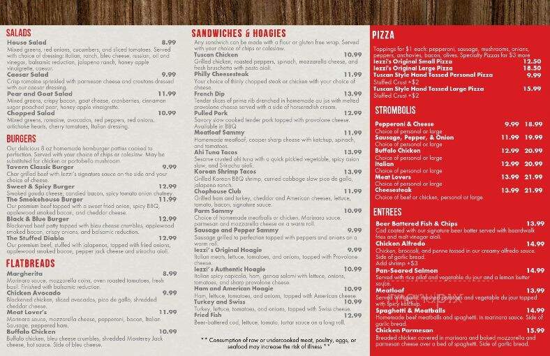 Iezzi's Tavern - Boyertown, PA menu_pic