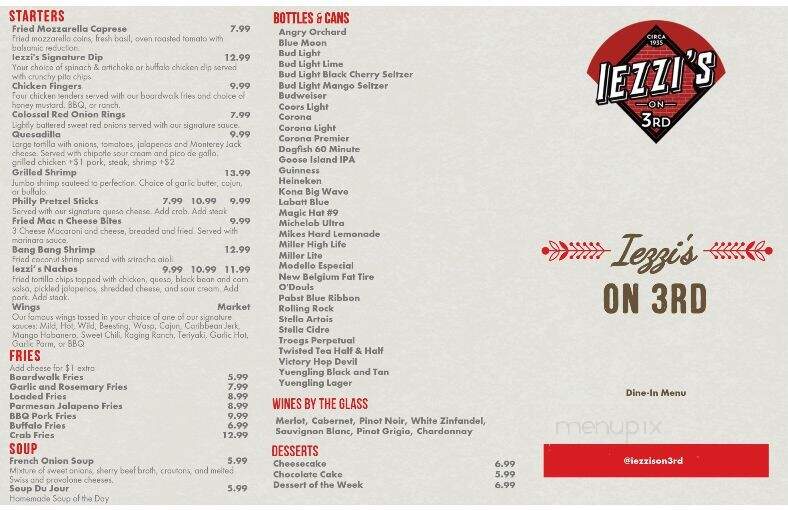 Iezzi's Tavern - Boyertown, PA menu_pic