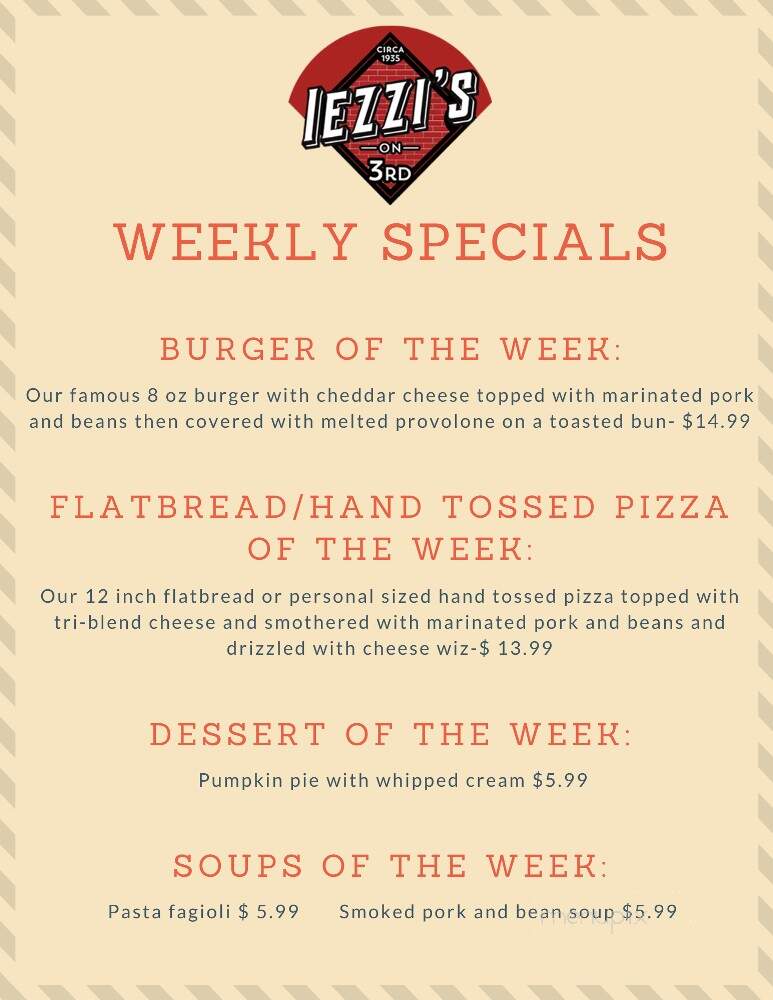 Iezzi's Tavern - Boyertown, PA menu_pic