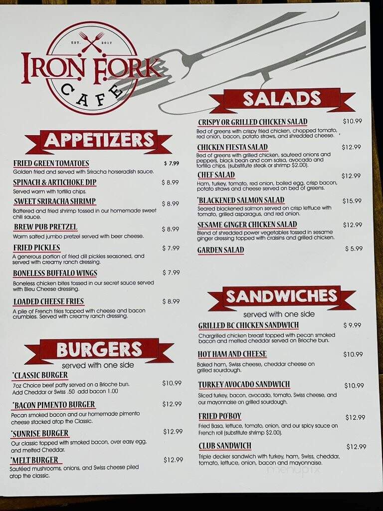 Iron Fork Cafe - Eatonton, GA menu_pic
