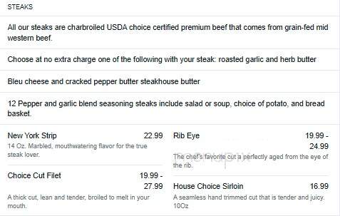 Rock Garden Supper Club - Green Bay, WI menu_pic