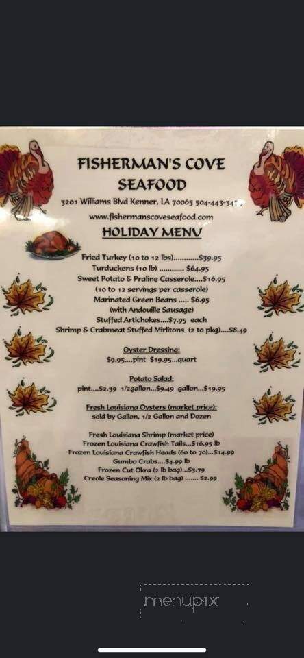 Fisherman's Cove Seafood - Kenner, LA menu_pic