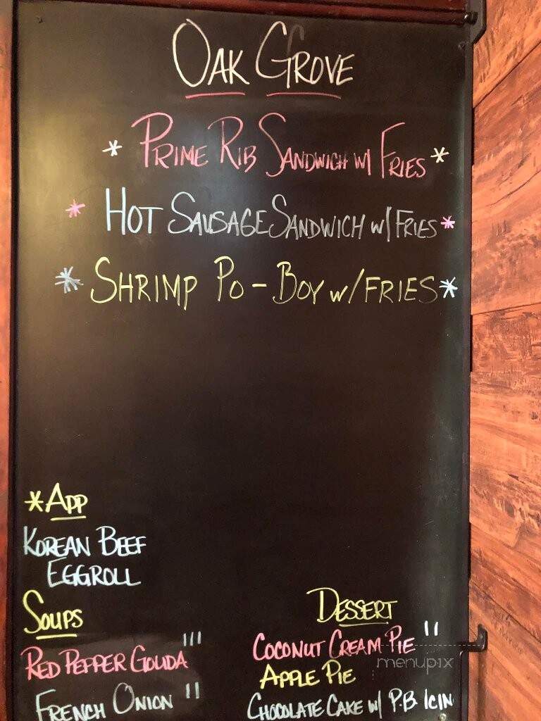 Oak Grove Tavern - Avis, PA menu_pic
